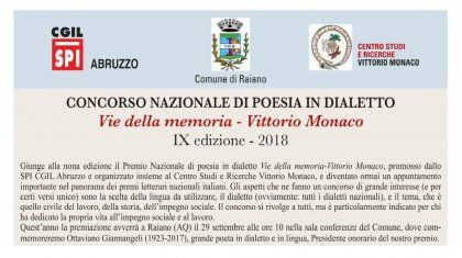 Premio nazionale di poesia dialettale Vittorio Monaco: i finalisti