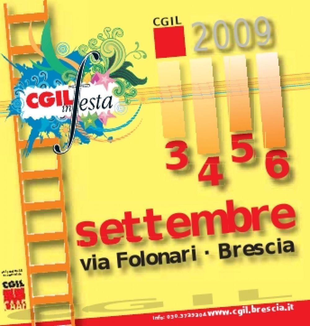3 settembre 2009 lo Spi Cgil L&#039;Aquila alla Festa della CGIL Brescia