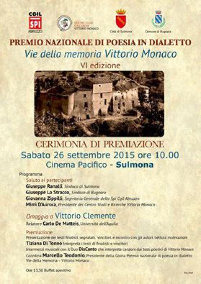 Premio nazionale di poesia in dialetto Vie della memoria - Vittorio Monaco: sesta edizione