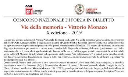 Vie della memoria - Vittorio Monaco X edizione: pubblicato il bando del concorso