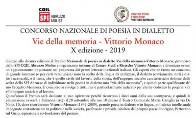 Vie della memoria - Vittorio Monaco X edizione: pubblicato il bando del concorso