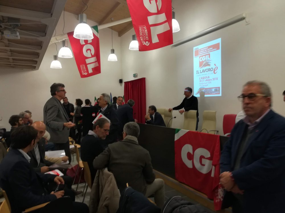 30 ottobre 2018 L'Aquila "Il lavoro è" al via il V Congresso della Cgil provinciale
