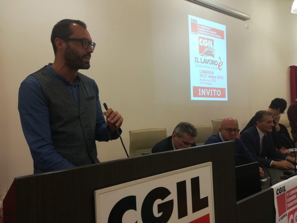 31 ottobre 2018 Congresso Cgil L'Aquila Francesco Marrelli eletto Segretario generale