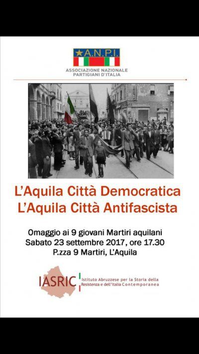 L&#039;Aquila Città Democratica, omaggio ai 9 Martiri nel 74^ anniversario