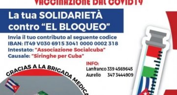 “La tua solidarietà contro El Bloqueo” da Teramo primo invio a Cuba di siringhe e mascherine