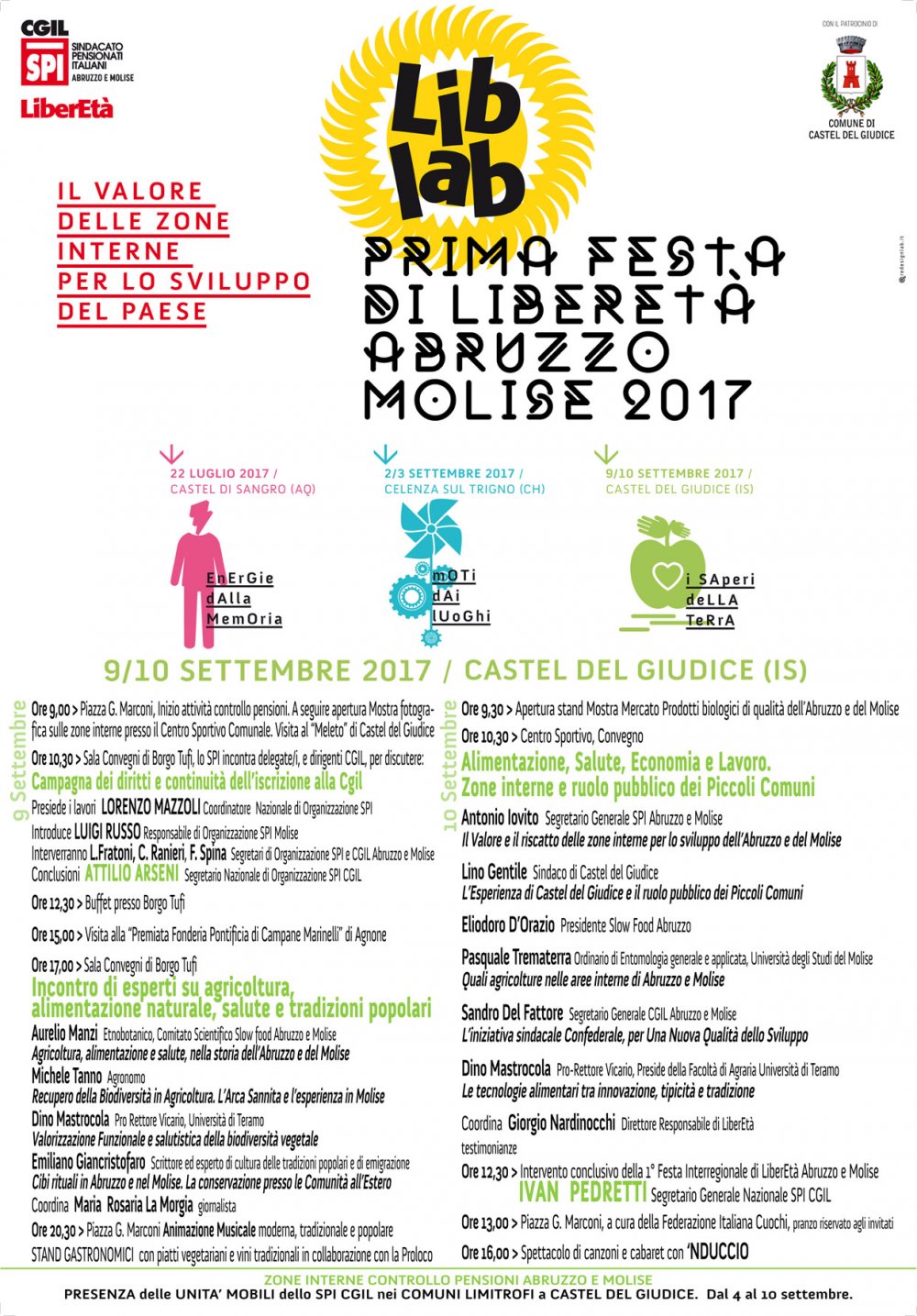 Castel del Giudice (IS) 9 e 10 settembre 2017 Festa LiberEtà