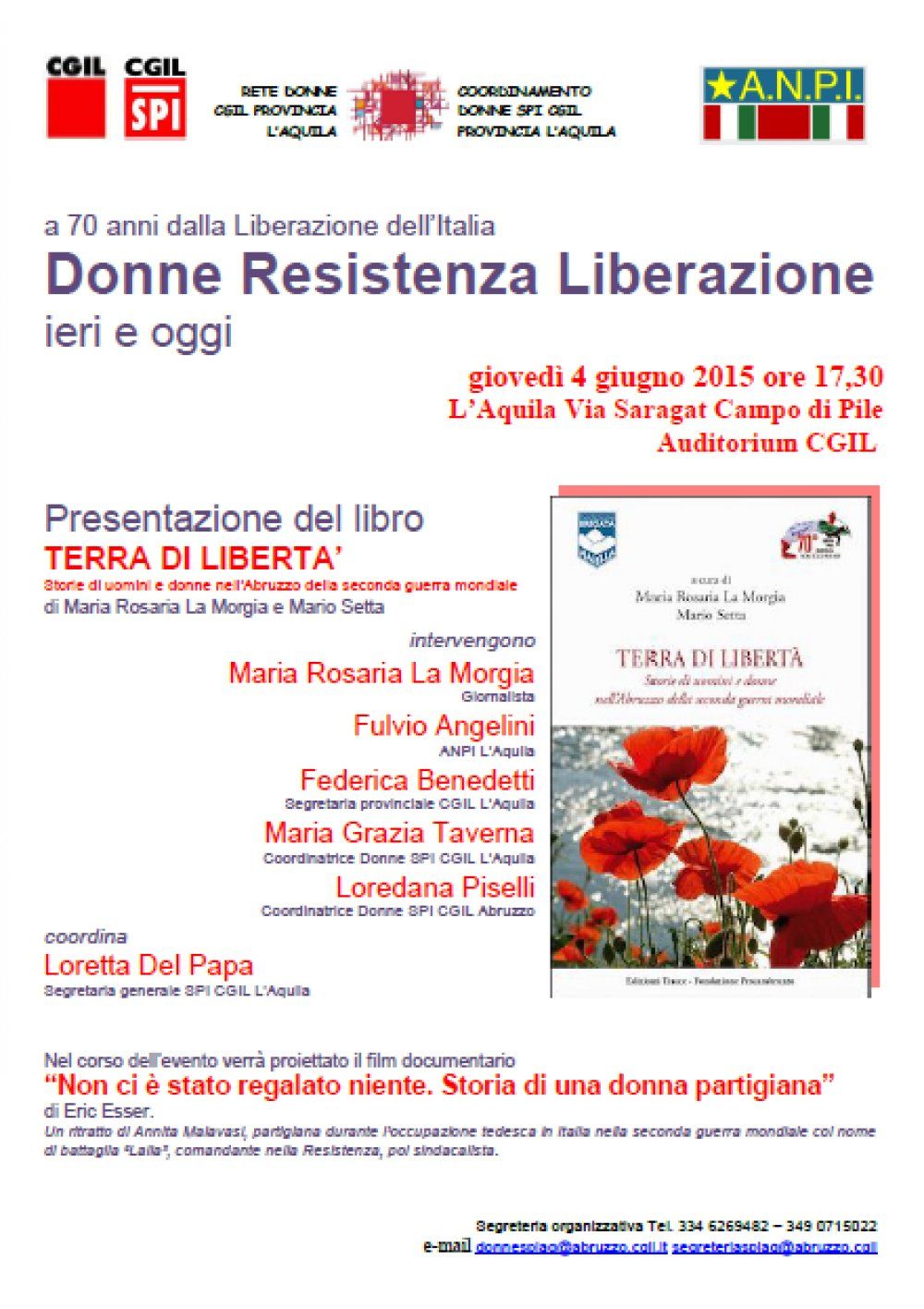 4 giugno 2015 L'Aquila Donne Resistenza Liberazione ieri e oggi